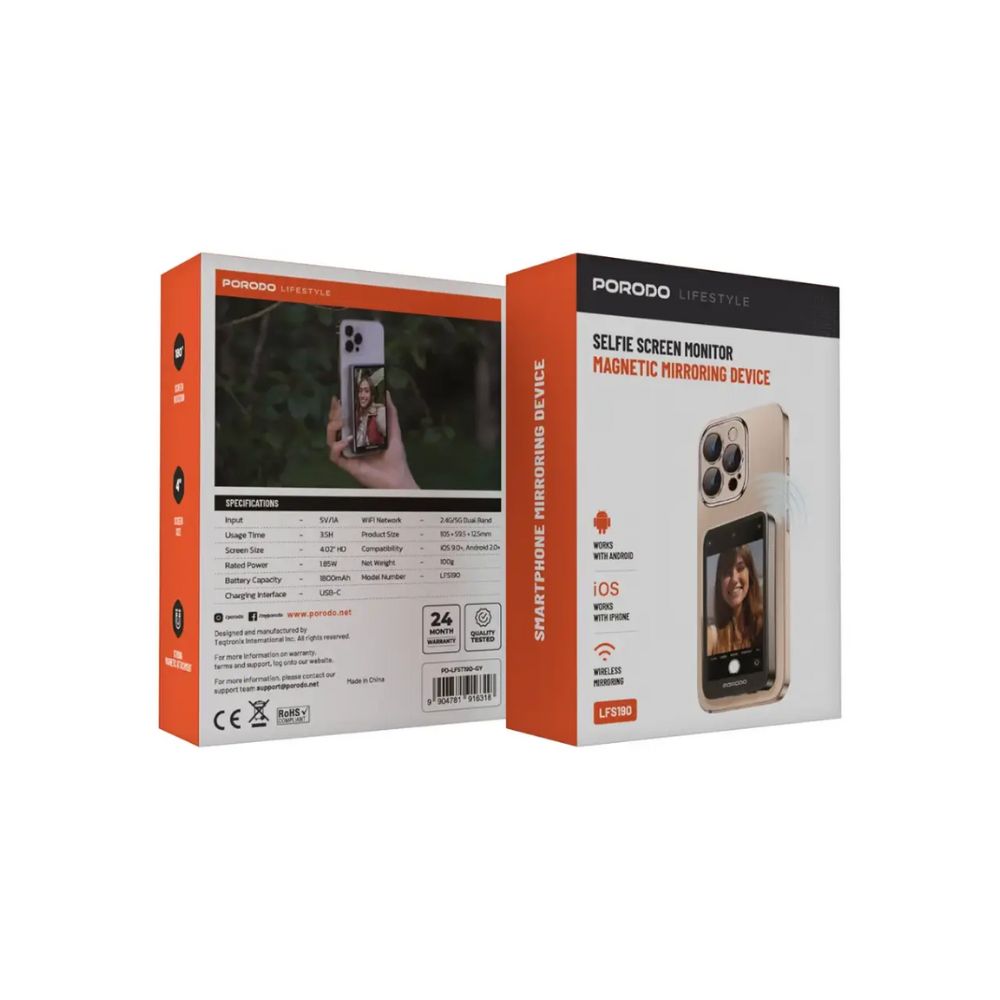 Porodo Selfie Screen Monitor Magnetic Mirroring Device