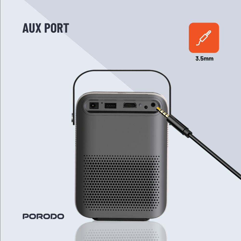 Porodo Full HD Portable Projector - PD-HDPRJAN-BK