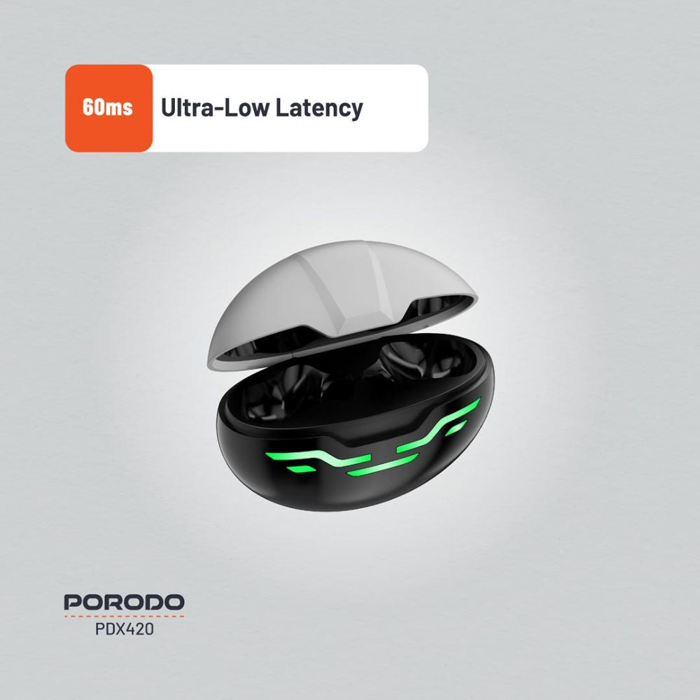 Porodo Gaming PDX420 - Ultra Low-Latency Gaming Earbuds