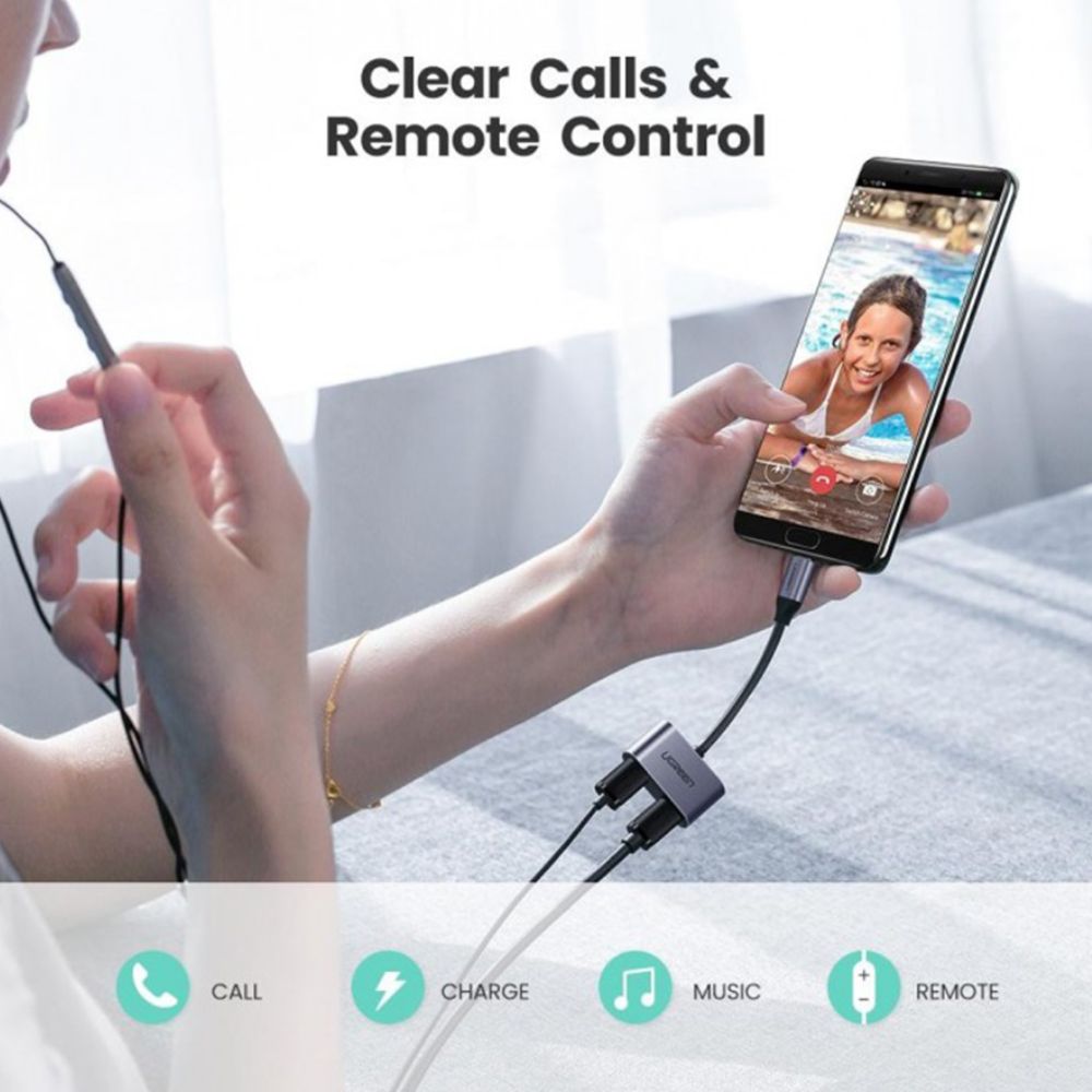 UGREEN 2-in-1 Type-C to Type-C Audio + PD USB-C Charging Adapter