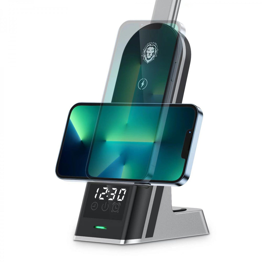 Green Lion 7 in 1 Dual Coil Max Wireless Charger 15W - Black