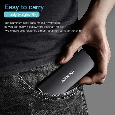 HIKVISION 512GB Ultra Slim External Portable SSD T200N USB 3.1 Gen 2, up to 540M/s(Aluminum Alloy)