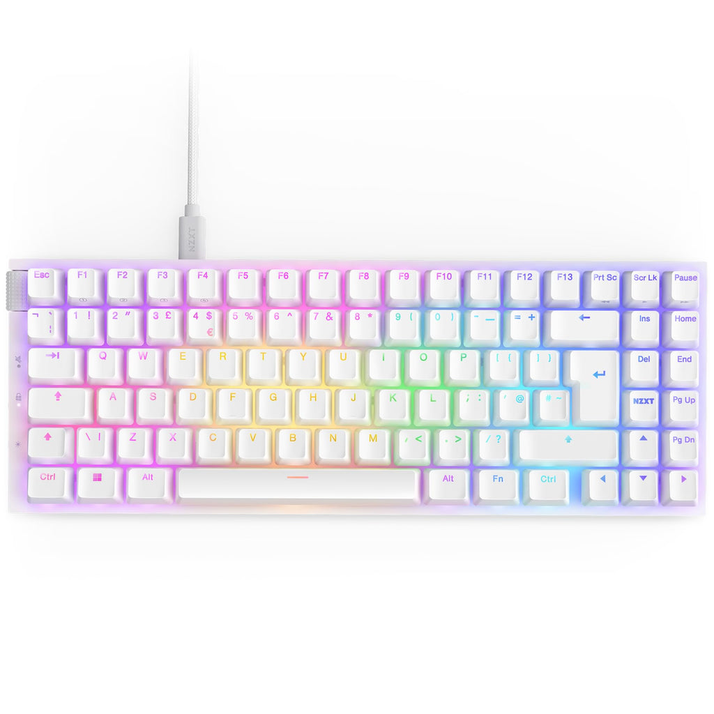 NZXT Function 2 MiniTKL KB-002NW-US, Wired Tenkeyless gaming keyboard, Adjustable Actuation, Double-Shot PBT Keycaps, RGB