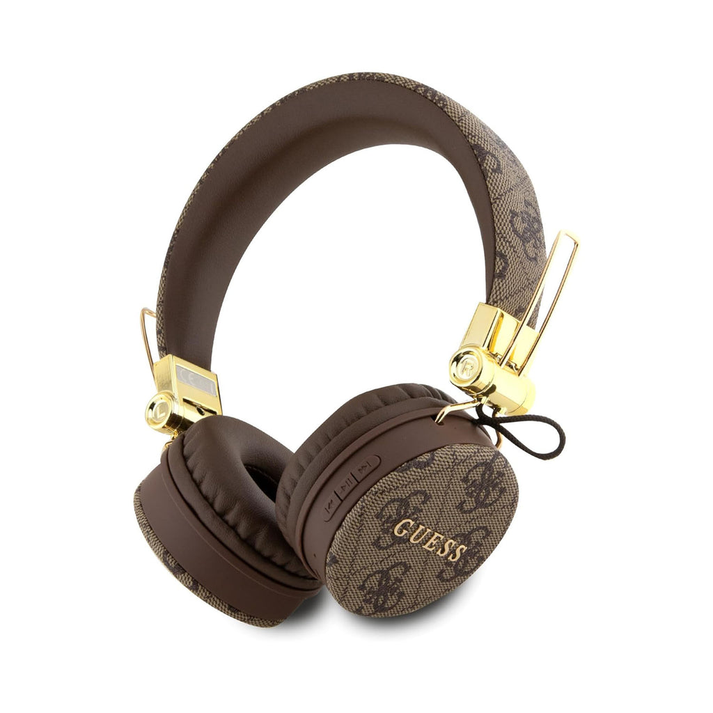 Guess Wireless Speaker with Handle 5W PU 4G Leather Script Logo - Brown
