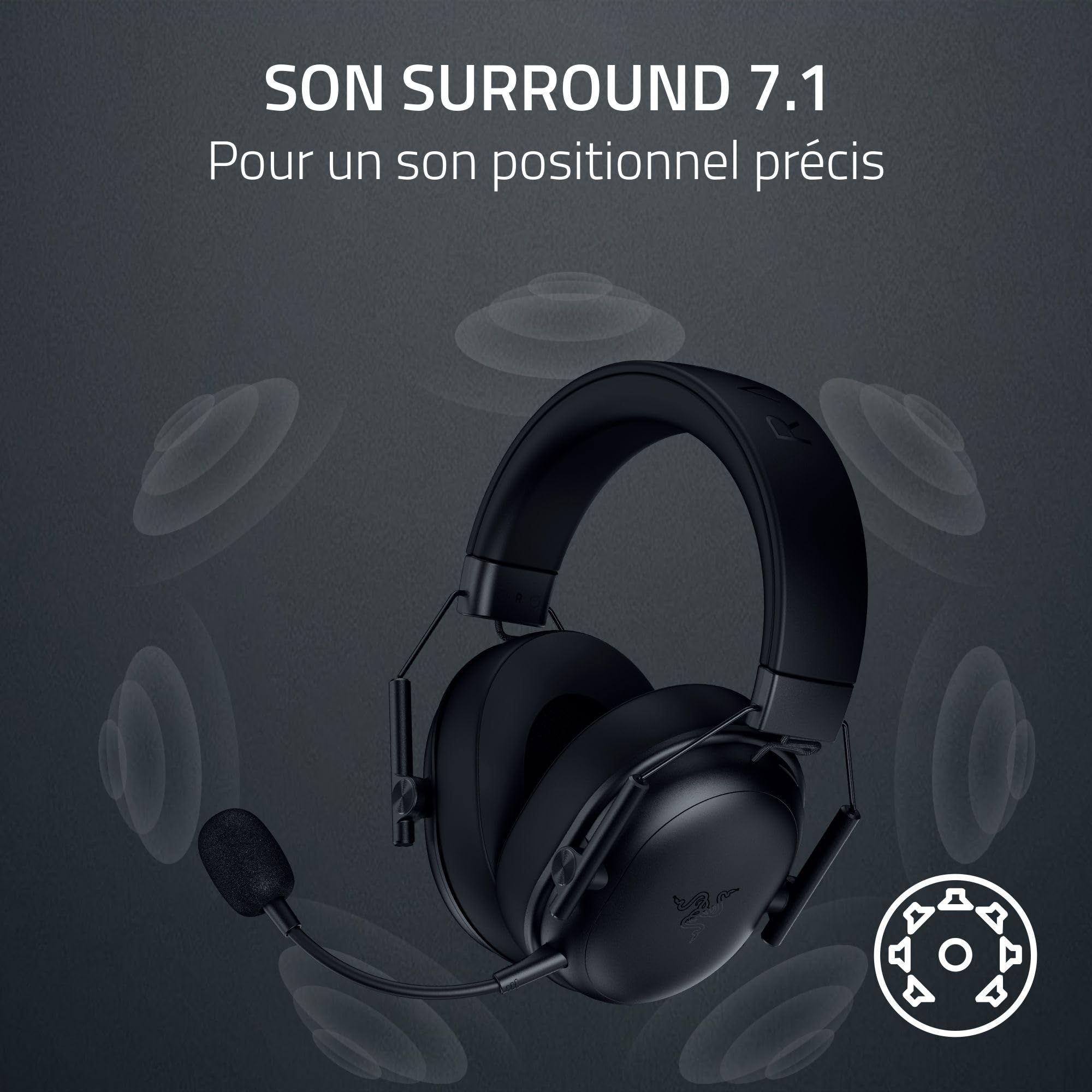 Razer BlackShark V3 X HyperSpeed - HyperSpeed Wireless Gaming Headset for PC: 50mm Drivers - Cardioid Mic - 2.4 GHz, Bluetooth, USB - Works with Mac, PS5, Nintendo