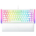 BlackWidow V4 75% - White Ed. - US Layout Mechanical Gaming Keyboard: Hot Swappable Design - Compact & Durable - Orange Tactile Switches - Chroma RGB - Roller & Media…
