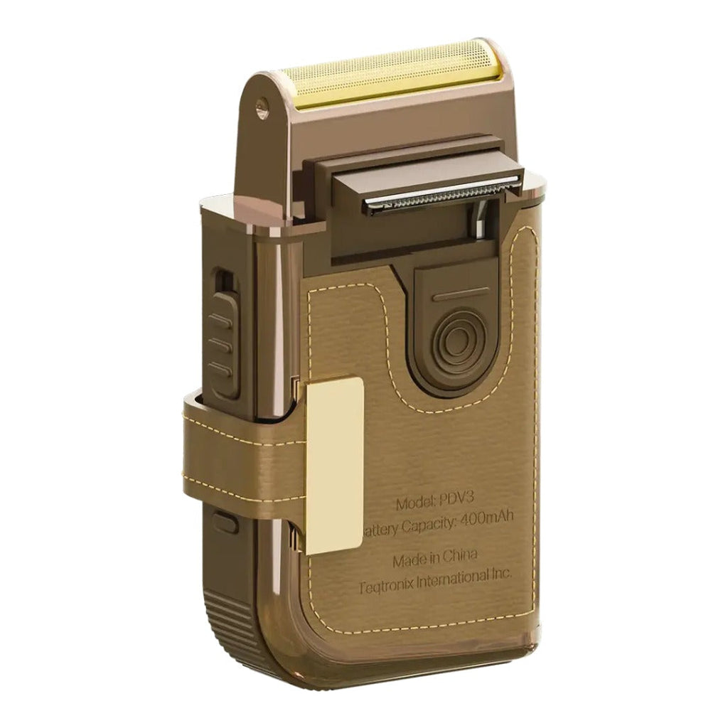 Porodo Clavis Multi-Functional Shaver Kit with Built-In Trimmer & Mirror - Brown