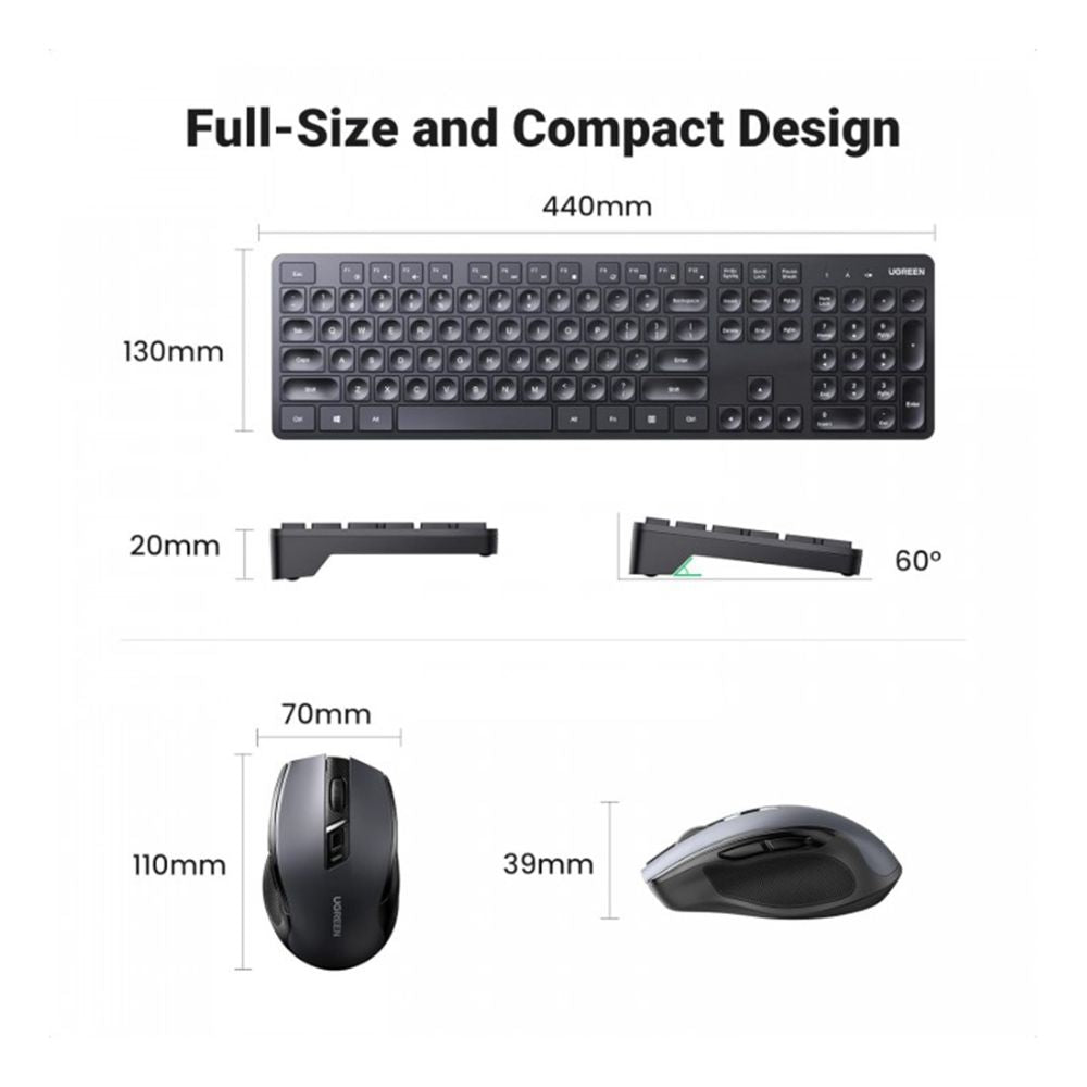 UGREEN Combo Wireless Keyboard & Mouse 2.4GHz