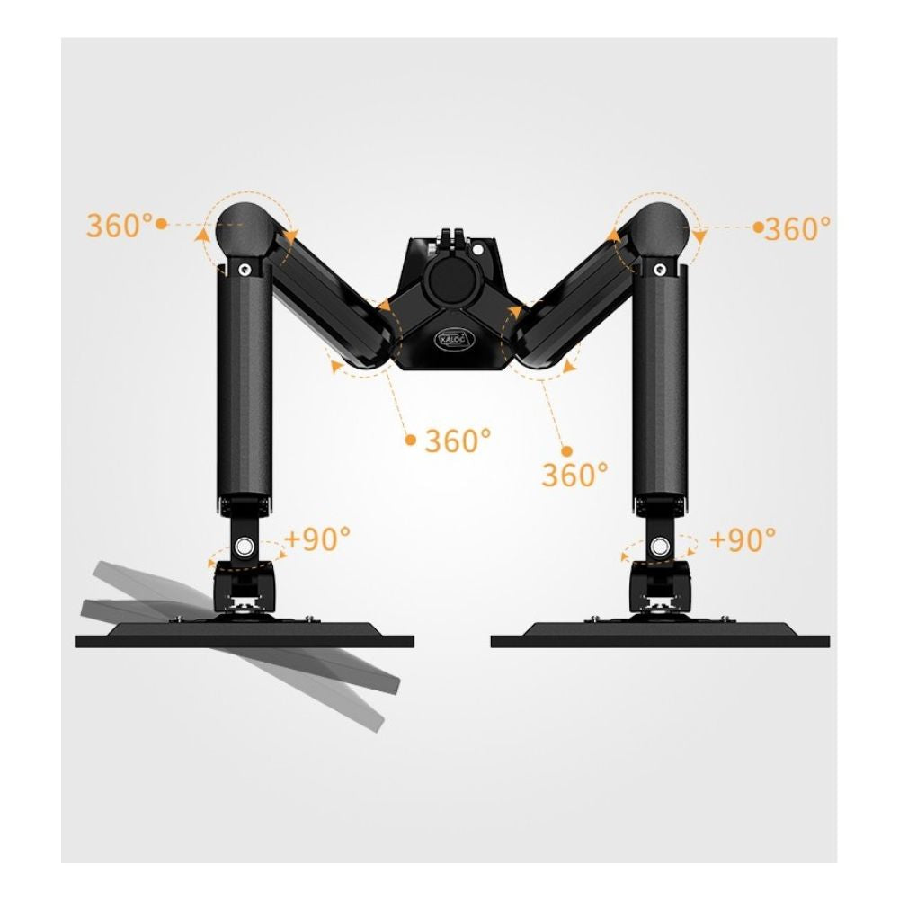 Kaloc DS90-2 Adjustable Dual Monitor Arm with Internal Gas Spring technology for Easy Adjustment, for Screens 17 to 32 Inches