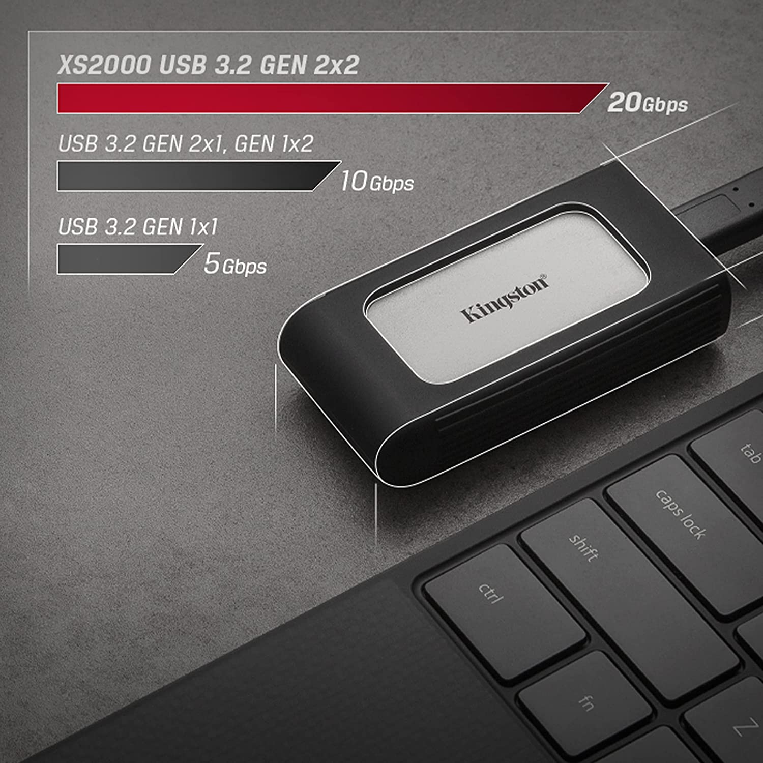 Kingston XS2000 2TB High Performance Portable SSD with USB-C