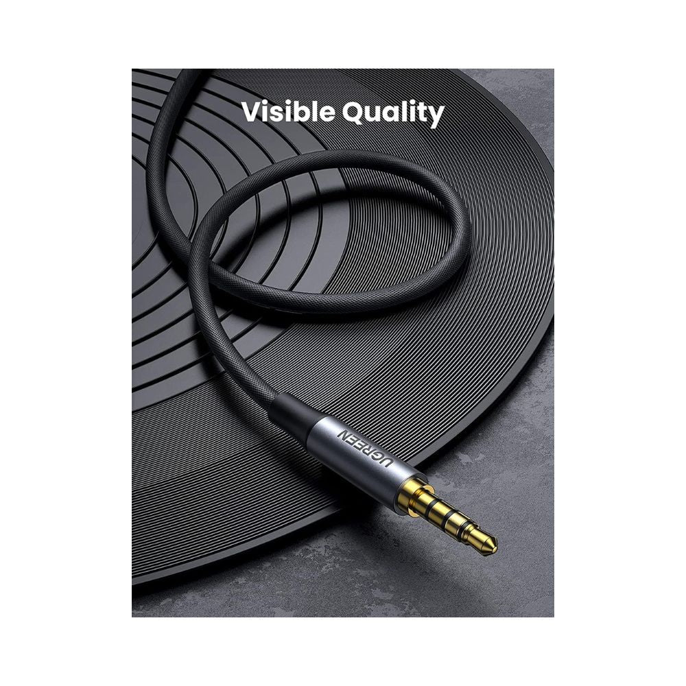 UGREEN 4-Pole HIFI AUX Cable, 3.5mm Male to Male, Mic Support, Available in 1M, 3M, 5M - AV183 10648 20785 90788