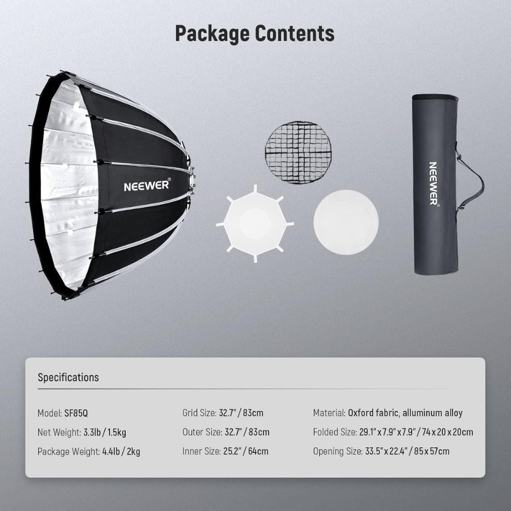 NEEWER 85cm Parabolic Softbox