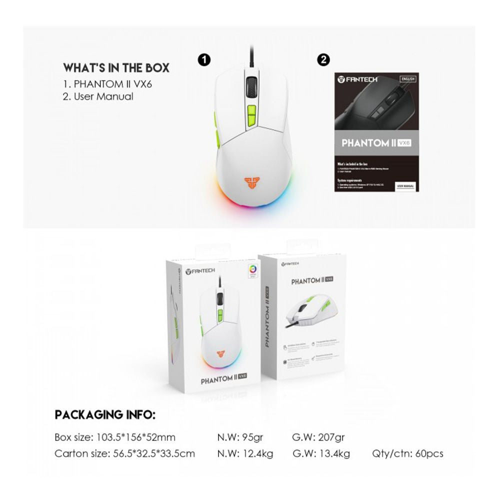 Fantech VX6 PHANTOM II Macro RGB Gaming Mouse