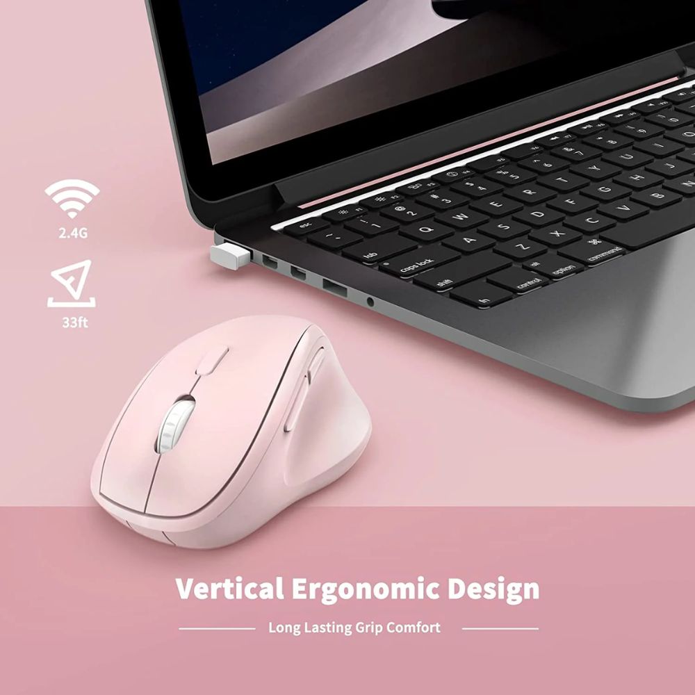 Micropack MP-V01W Silent, 1600Dpi, Ergonomic Wireless Mouse, Maximum Comfort Reduce palm fatigue when use for long time Purple