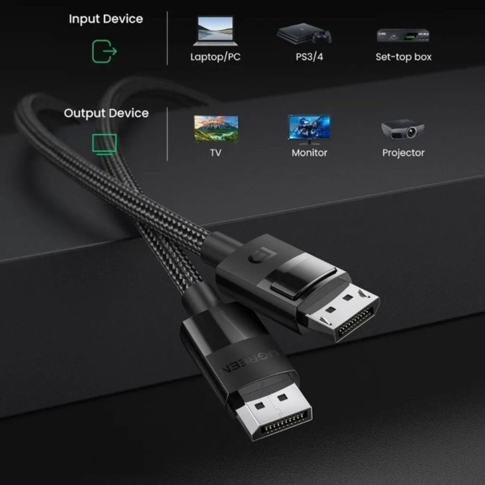 UGREEN 8K Display Port 1.4 Male to Male Braided Cable