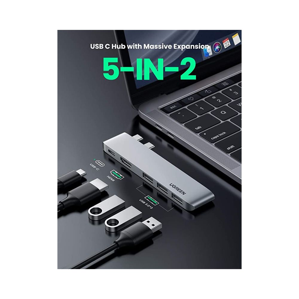 UGREEN 5-in-2 USB-C Hub 4K HDMI PD 100W