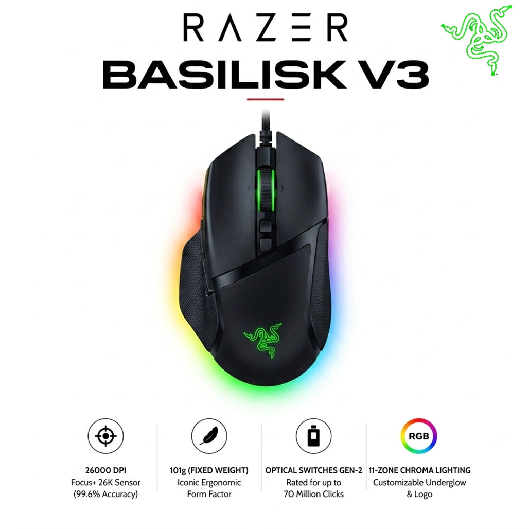 Razer Basilisk V3 Mouse Wired Rz01-04000100-R3M1
