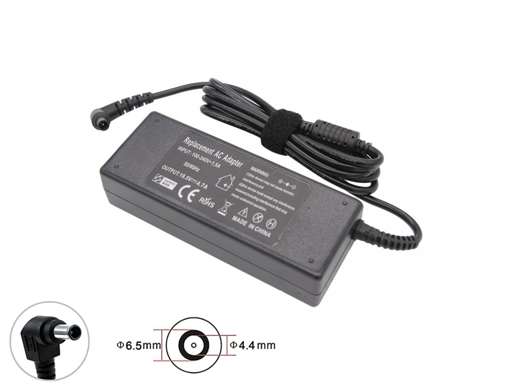 Replacement Adapter Charger Sony 19.5V 4.7A 90W 6.5x4.4mm