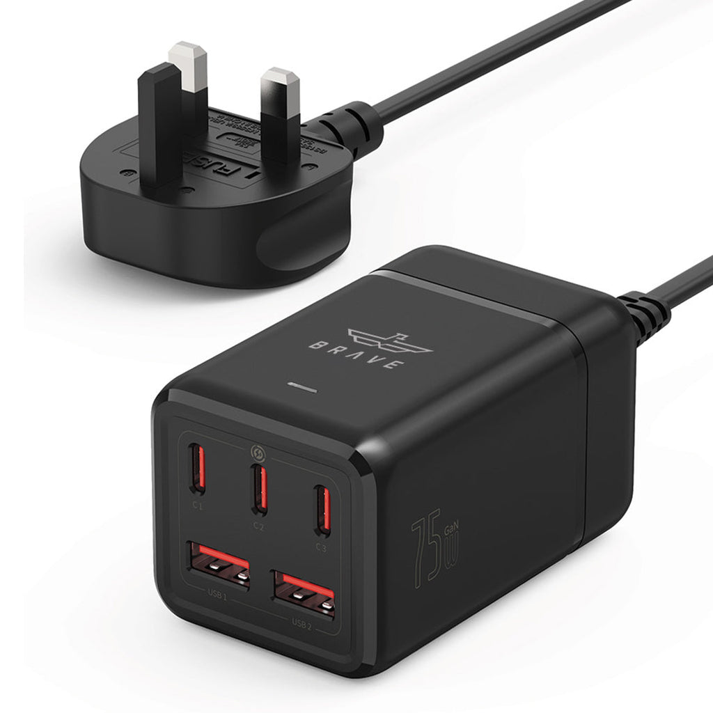 Brave 75w GaN 5 Port - Fast Charger BTC-32