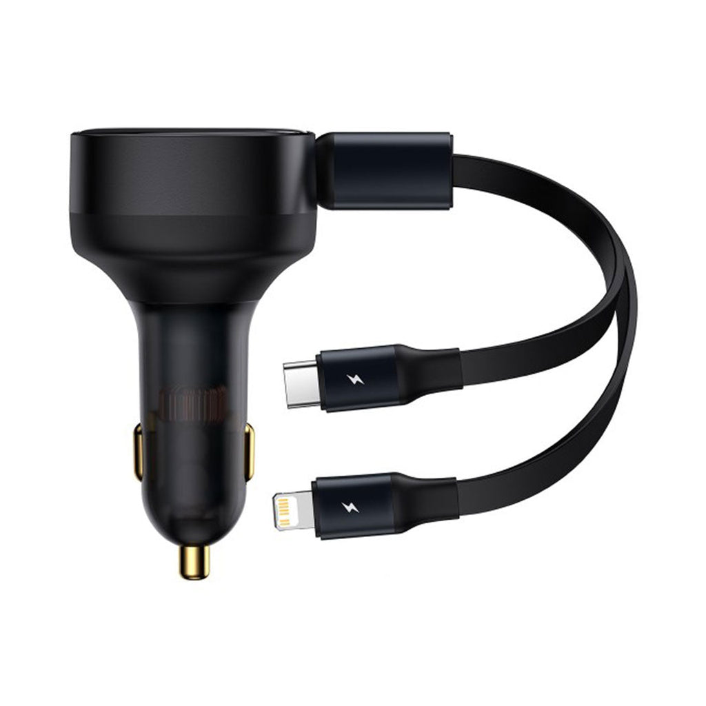 Baseus Enjoyment Retractable 2-in-1 Car Charger C+L 30W