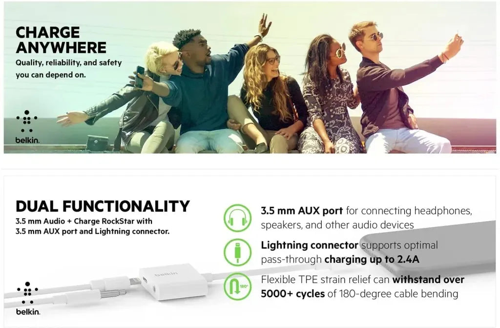 Belkin 3.5mm Audio + Charge Rockstar