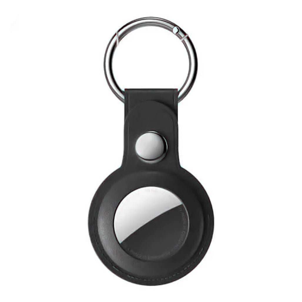 Blupebble Classic Leather AirTag Case with Key Ring