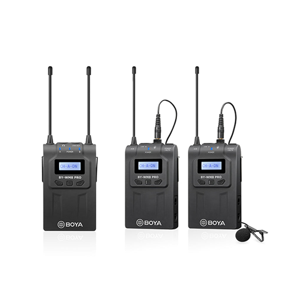 BOYA BY-WM8 Pro-K1 UHF Dual-Channel Wireless Microphone System with One Receiver and One Transmitter
