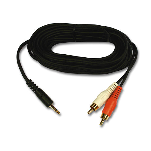 Conqueror Cable 3.5mm Audio Jack to 2x RCA Stereo 1.5 Meter Black - C31