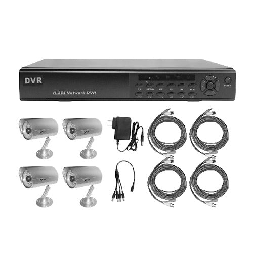 Conqueror 4 Channel DVR Security CCTV Kit Camera System Waterproof Outdoor Surveillance Camera with Motion Detection