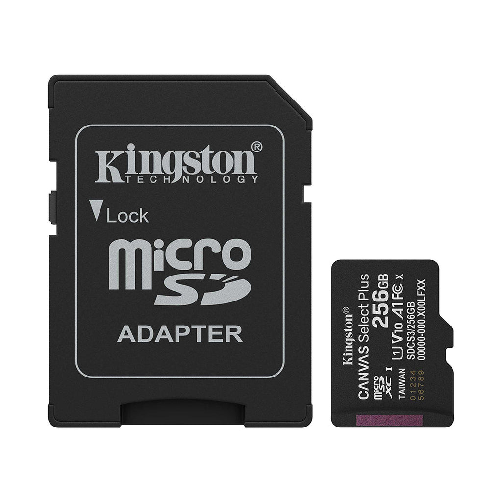 Kingston 128GB microSDXC Canvas Select Plus microSD Memory Card V30 Speed 150MB/s Read A1 Including SD Adapter - SDCS3/128GB, with 5 Years Official Warranty