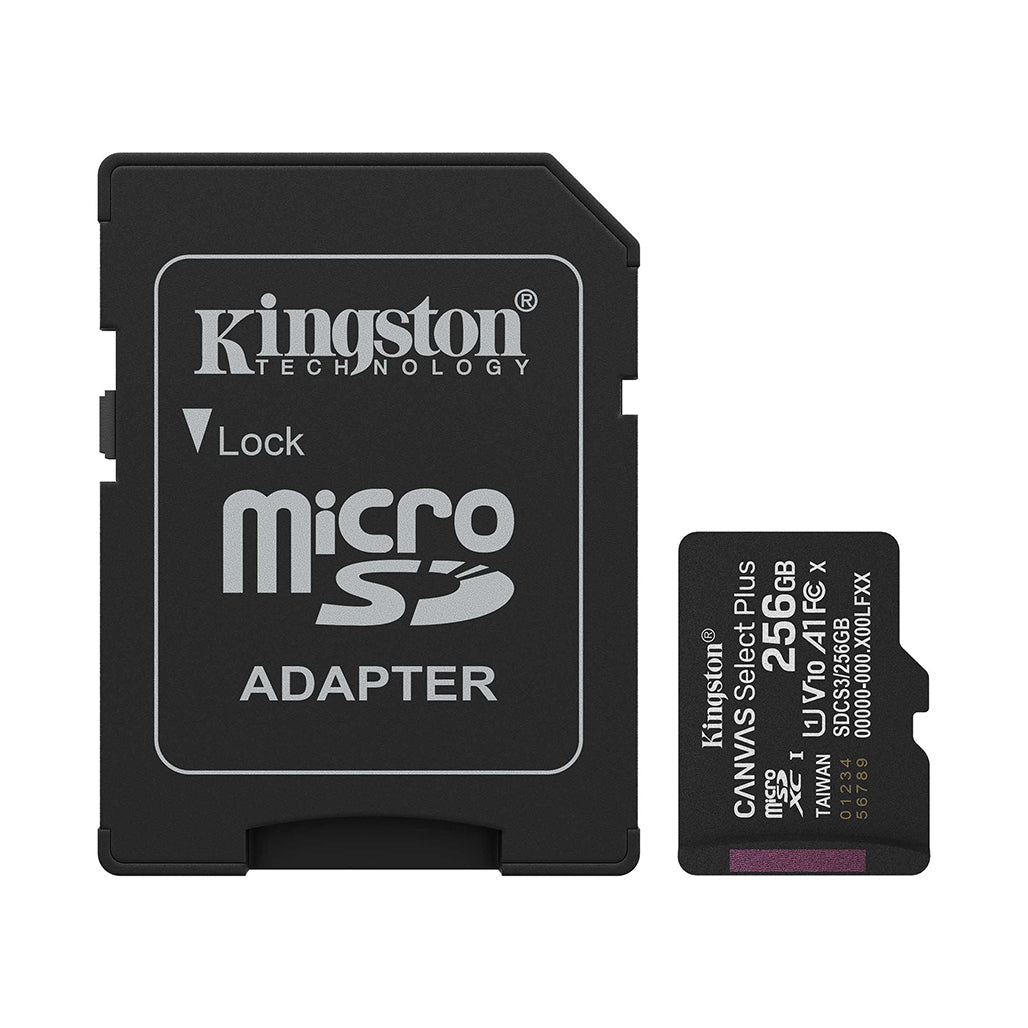 Kingston 128GB microSDXC Canvas Select Plus microSD Memory Card V30 Speed 150MB/s Read A1 Including SD Adapter - SDCS3/128GB, with 5 Years Official Warranty
