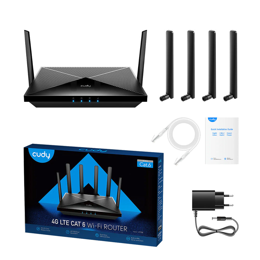 Cudy LT700 4G LTE Cat 6 AC1200 Dual SIM WiFi Router