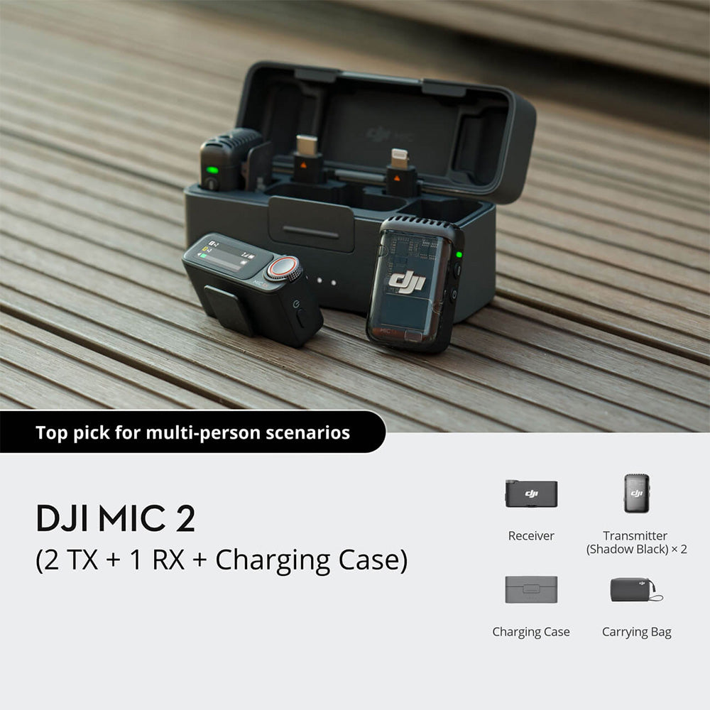 DJI Mic 2 (1 TX + 1 RX) Wireless Microphone