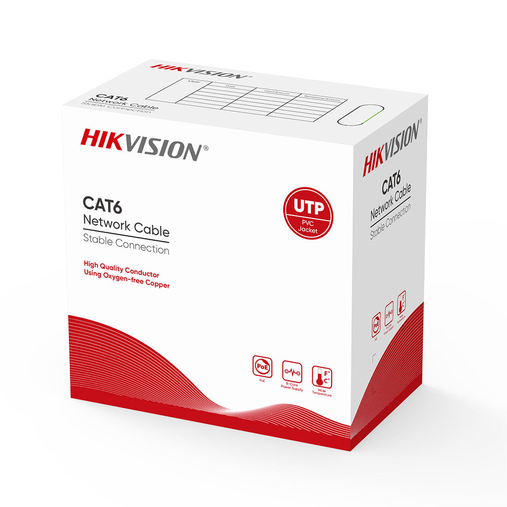 Hikvision CAT6 UTP Network Roll 305Meters DS-1LN6U-SC0 Solid Copper, 0.55 mm, Orange