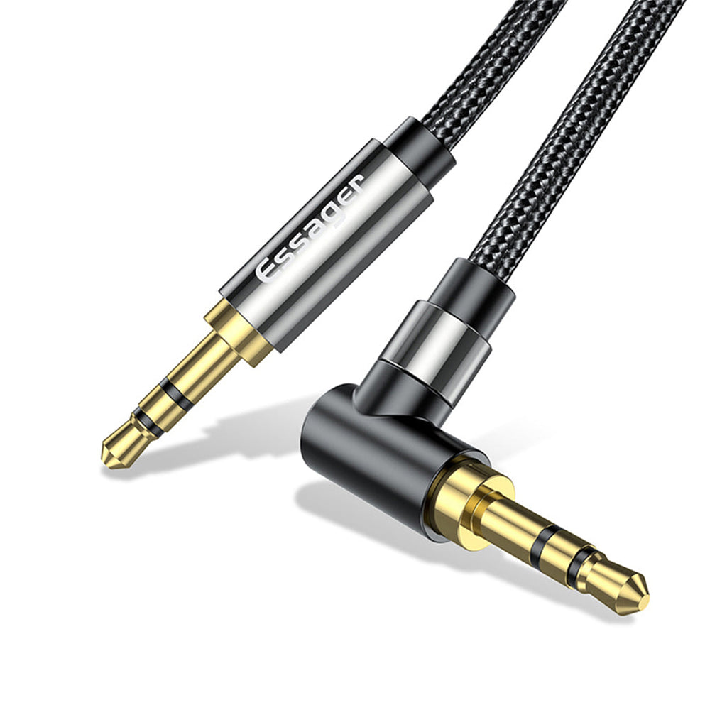 Essager AUX 3.5mm Audio Jack HiFi Elbow Adapter Cable 1.5M