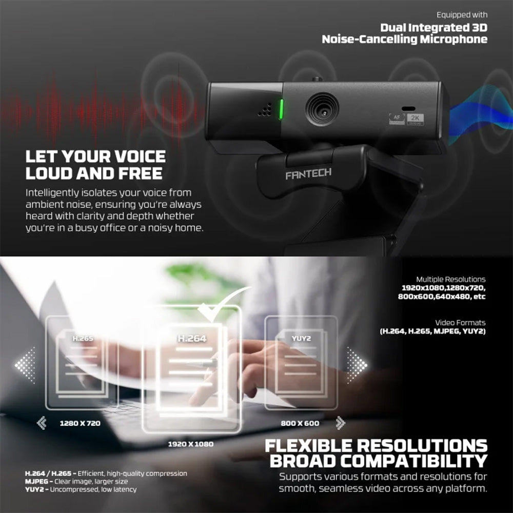 Fantech C50 LUMINOS: Professional 2K Quad-HD Webcam