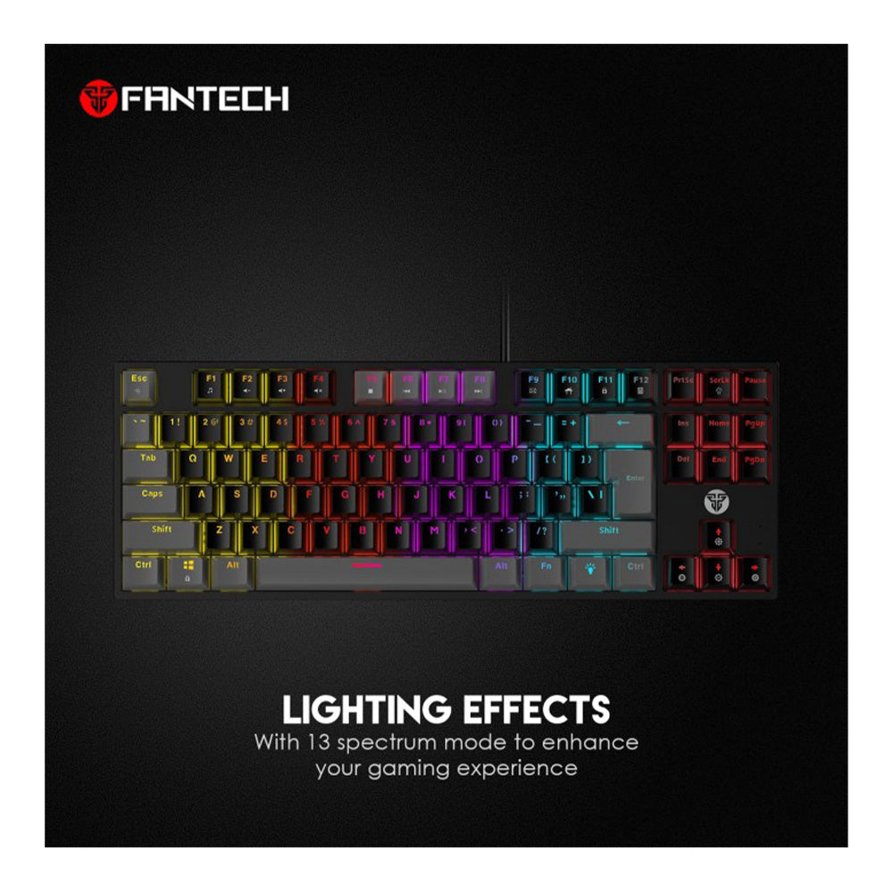Fantech Keyboard Mk876 - Atom Tkl Rgb Mechanical Switch 87 Keys