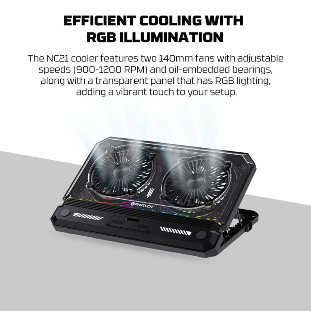 Fantech NC21 Cooling Pad with Large Dual Fans