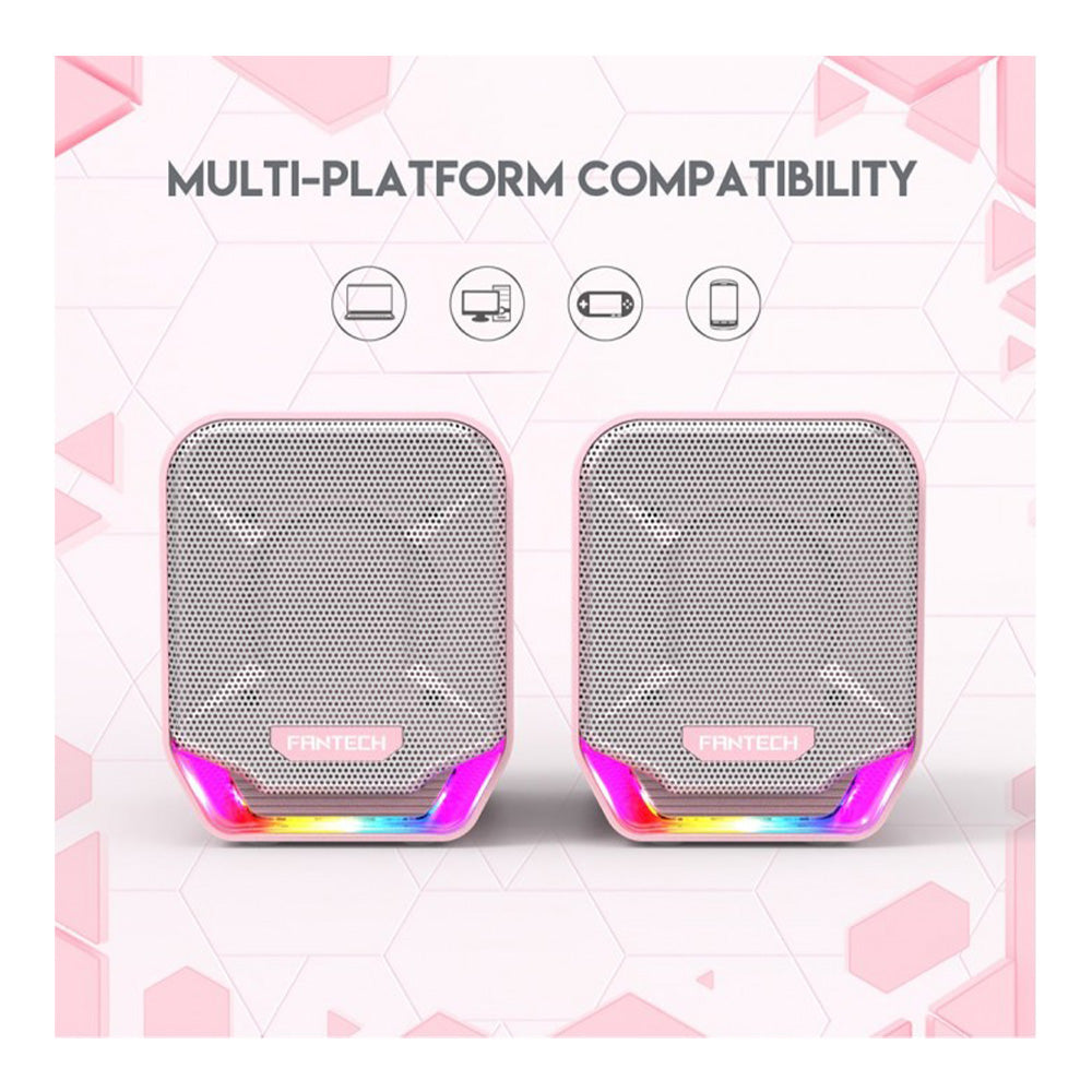 Fantech GS202 SONAR: USB Powered Gaming & Music Speaker with RGB Lighting Pink Sakura Edition