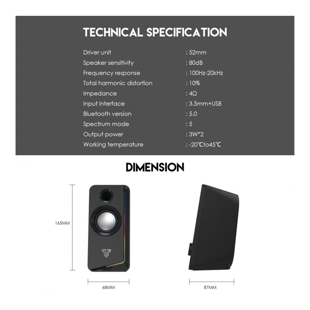 Fantech GS302 ALEGRO Bluetooth & Wired RGB Gaming & Music Speaker