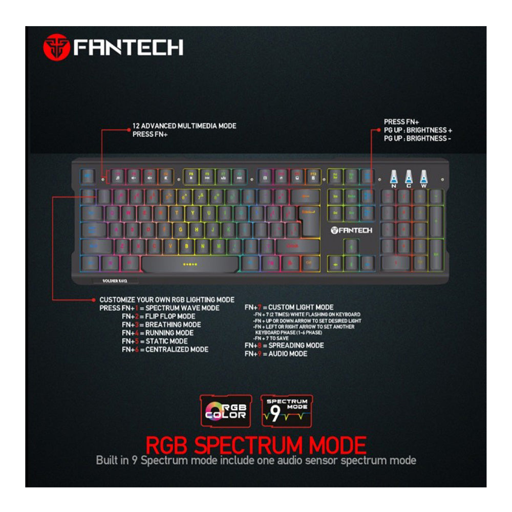 Fantech K612 SOLDIER RGB Feel Mechanical Gaming Keyboard