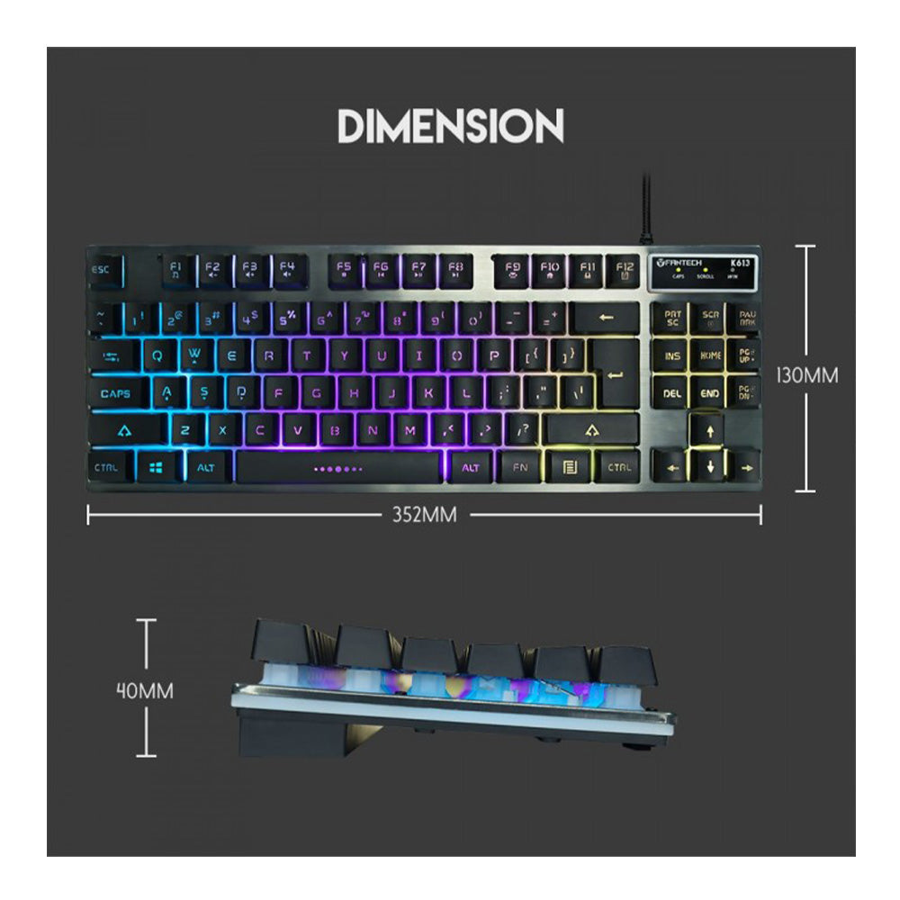 Fantech TKL II K613 FIGHTER RGB Feel Mechanical Gaming Keyboard