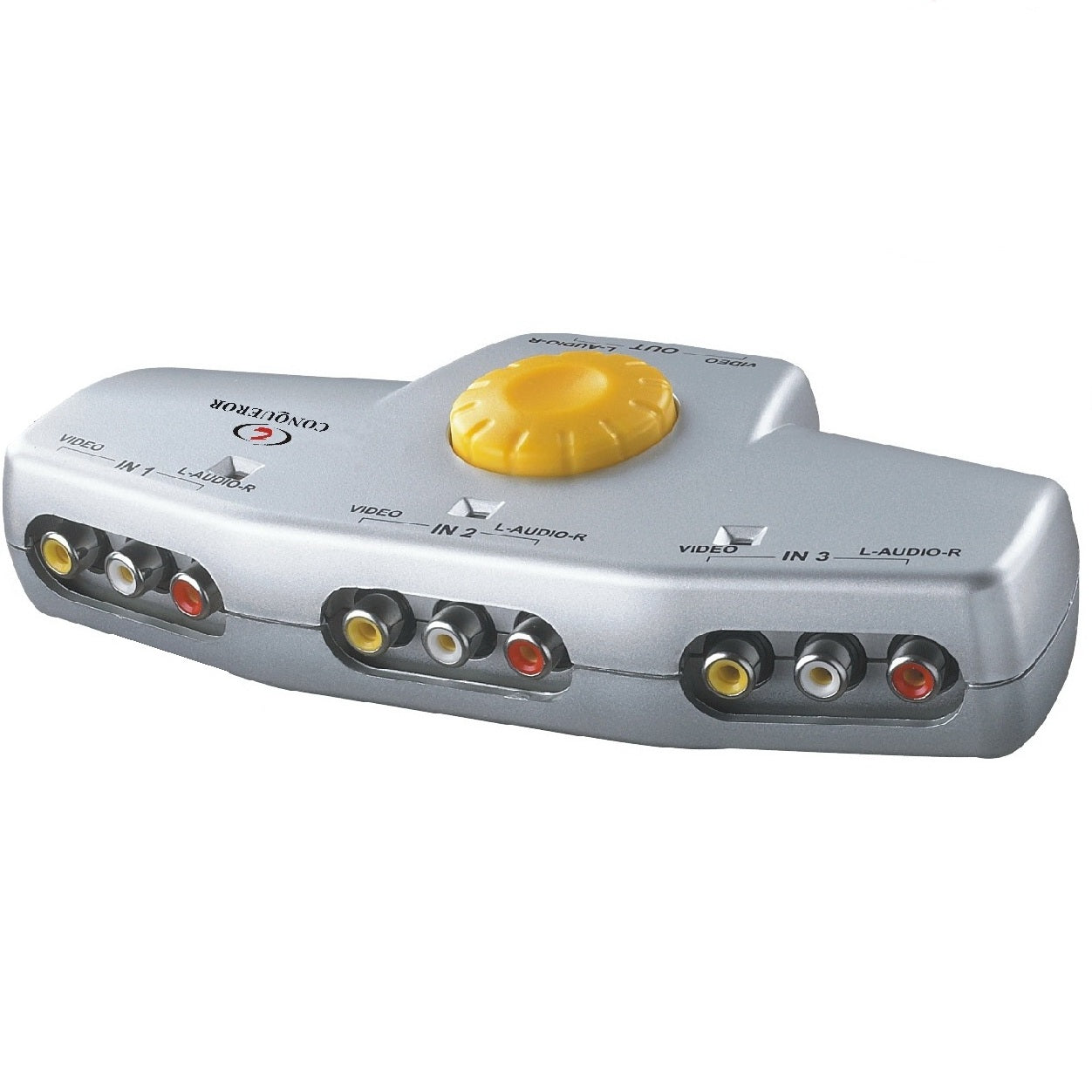 Conqueror 3 Way Audio Video Switch Selector Box Splitter with RCA Cable for VCD / DVD / Video Camera / Recorder / Video Game - G170