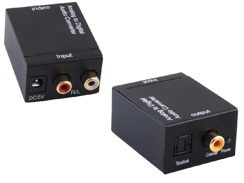 R/L to Toslink Adapter Analog to Digital Converter with Optical Cable for PS3 XBox HD DVD PS4 Home Cinema Systems AV Amps Apple TV - G223