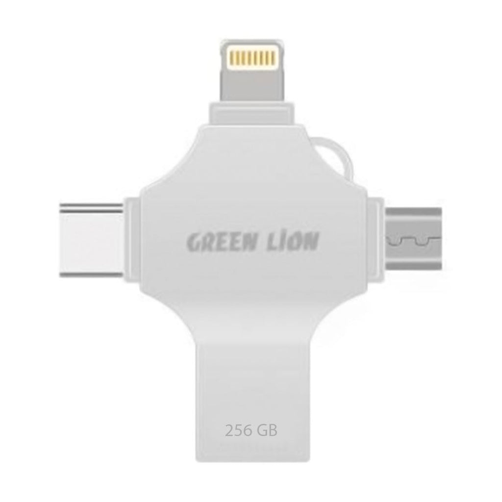 Green Lion 4-in-1 256GB USB Flash Drive | GN4IN1USB256SL