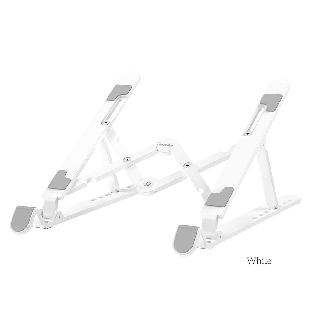 Green Lion Folding Laptop Stand (7 Level Adjustments) White