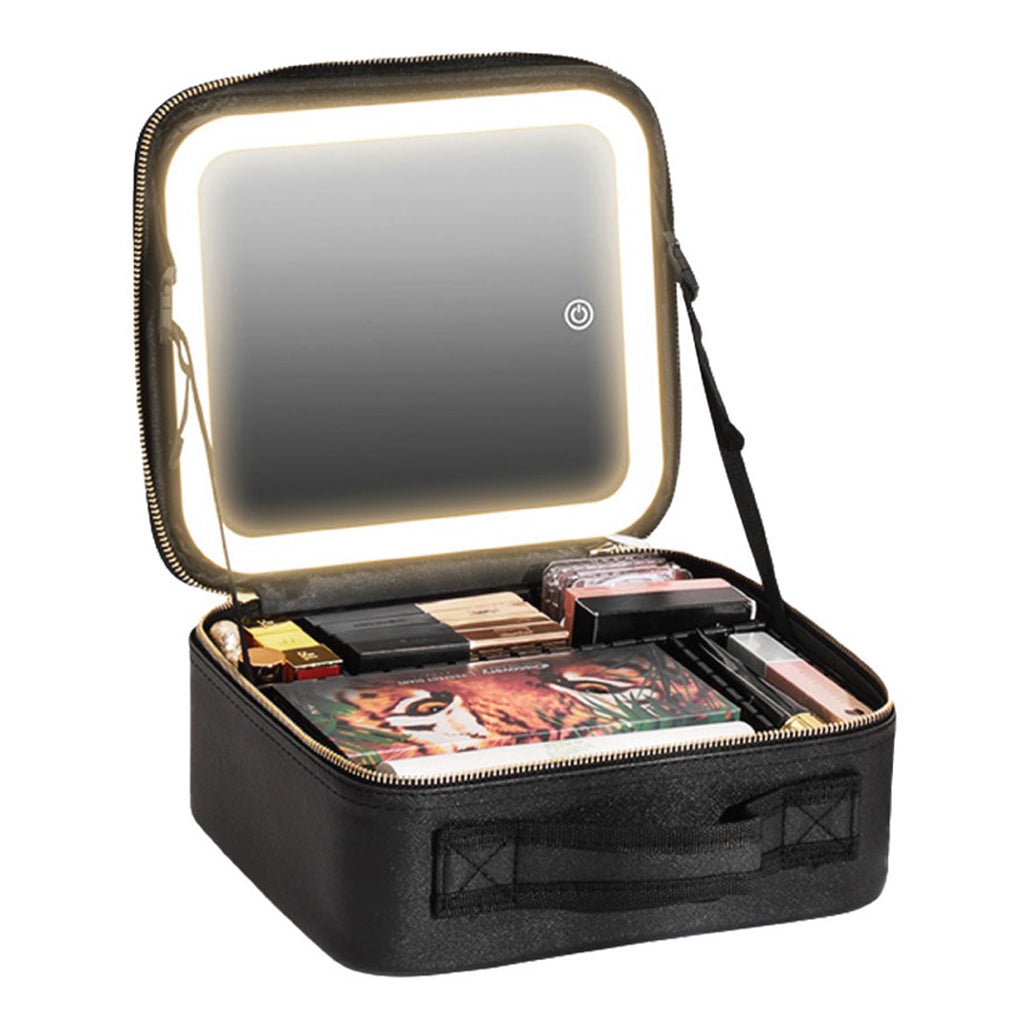 Green Lion Makeup Organizer with 4K Mirror & LED Lights