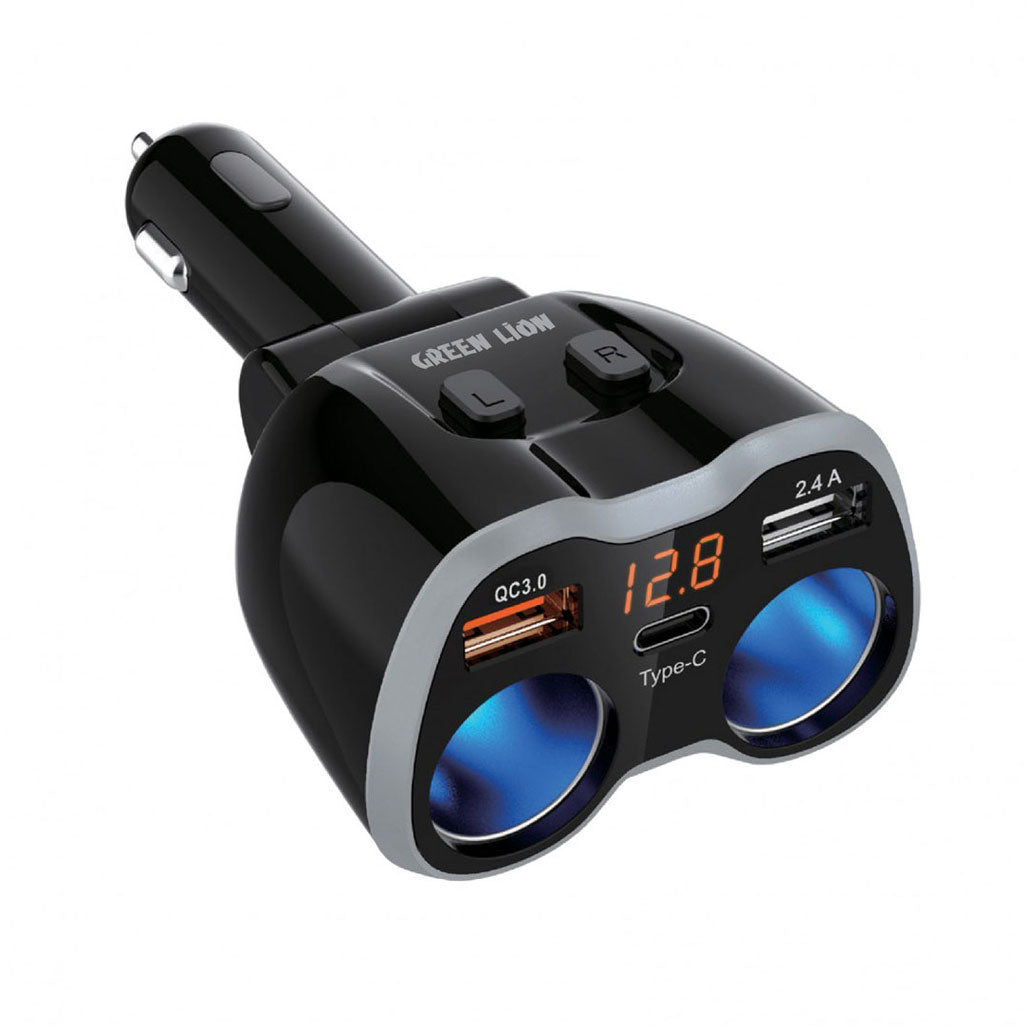 Green Lion GNMULTPCKTBK Multi-Port Car Charger Adapter
