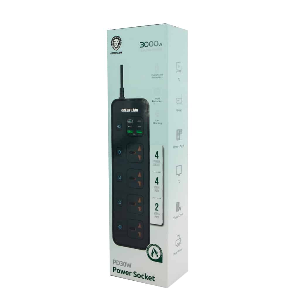 Green Lion PD30W Power Socket - GNPD30POCKBK - Black.
