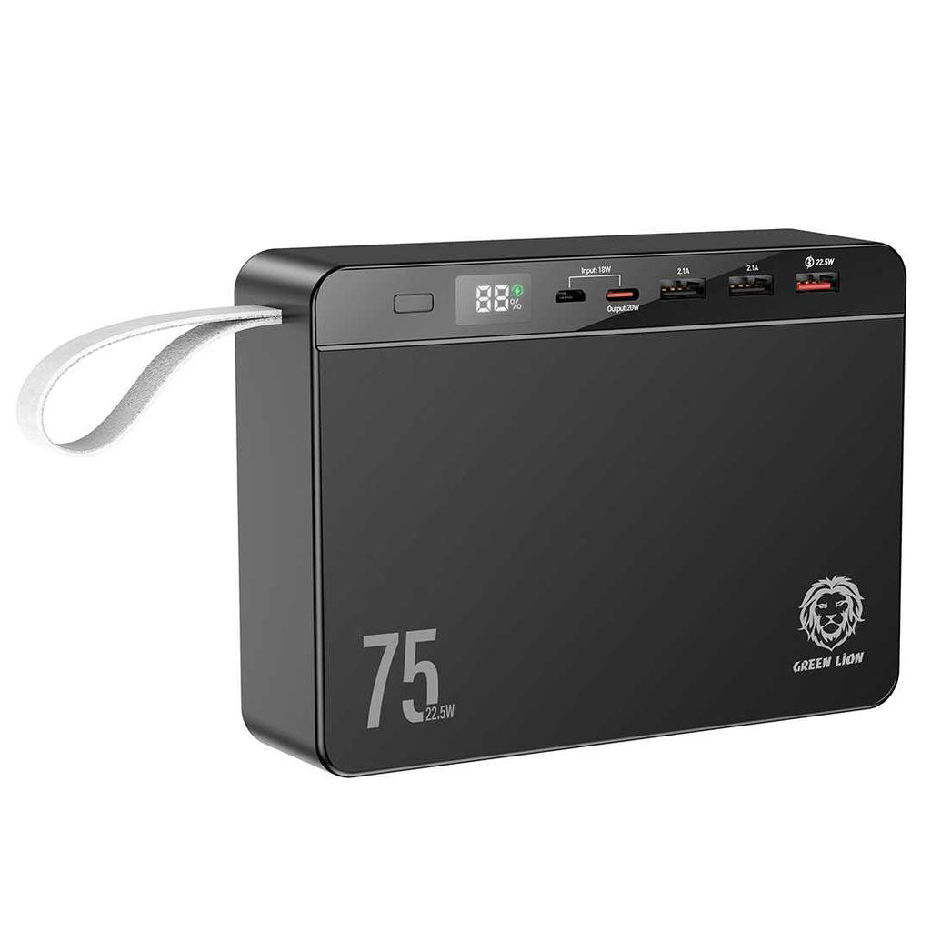 Green Lion 75000mAh Power Volt Mega Capacity Power Bank - Black